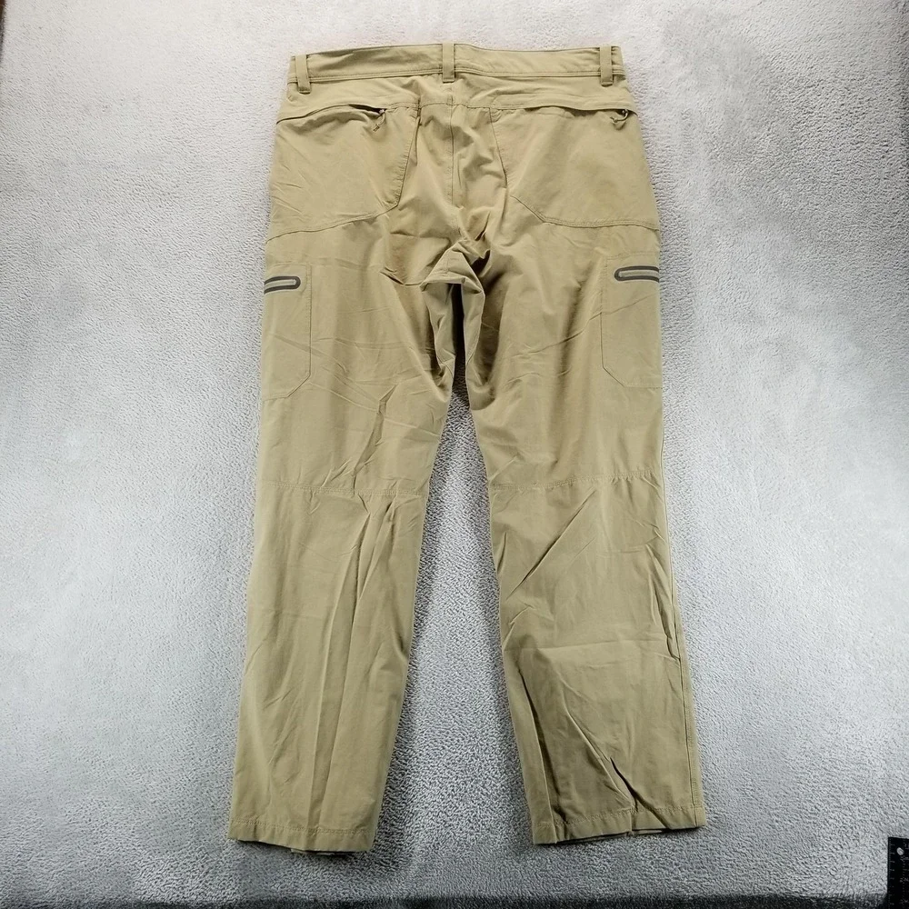 LL Bean Pants Mens 38x32 Beige Cresta Nylon Cargo Hiking Outdoor Travel Trail